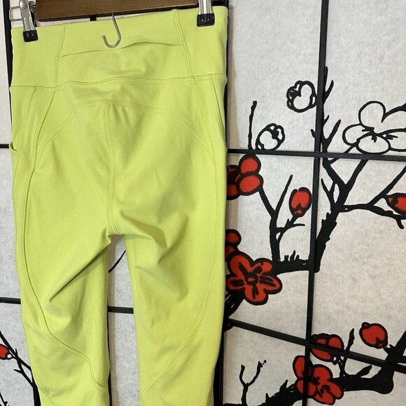 Lululemon Time To Sweat Crop 23" Leggings In Lemon Vibe Size 4 - Picture 6 of 7